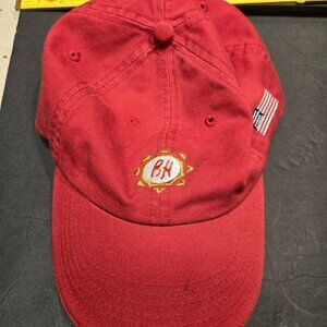 Ben Hogan Red Baseball Cap – Embroidered Sun Logo & American Flag, Adjustable OS